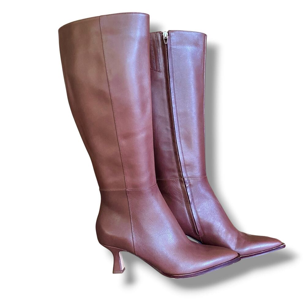 New Dolce Vita Wmns Auggie Pointed Toe Kitten Heel Knee Tall Dress Boots Sz 8M